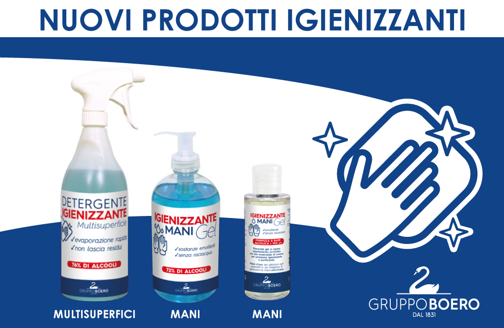 Gruppo Boero sanitizing products are now available!